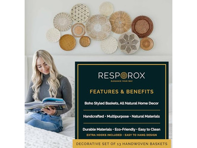 ボヘミアンキッチンウォールデコ モダンサウスウェスト12バスケットセット