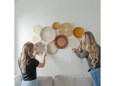 ボヘミアンキッチンウォールデコ モダンサウスウェスト12バスケットセット