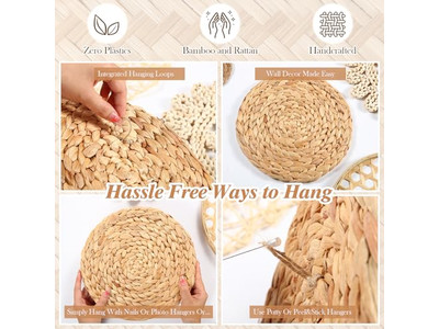 コースタルウォールデコホームラスティッククリアランスウィッカーデコレーションバンブー