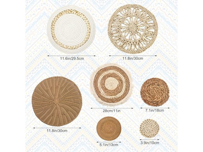 織りロープフレームウォールデコ 木製装飾 ホーム用